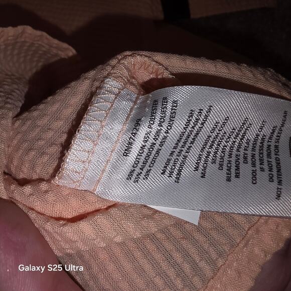 NWT DKNY salmon short sleeve button up youth L 14/16 - Picture 3 of 4